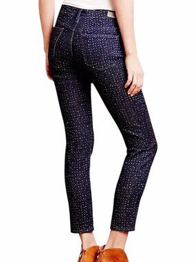 AG Stevie Ankle Jeans 28 x 27 Low-Rise Slim Crop Micro Dotted Premium Denim